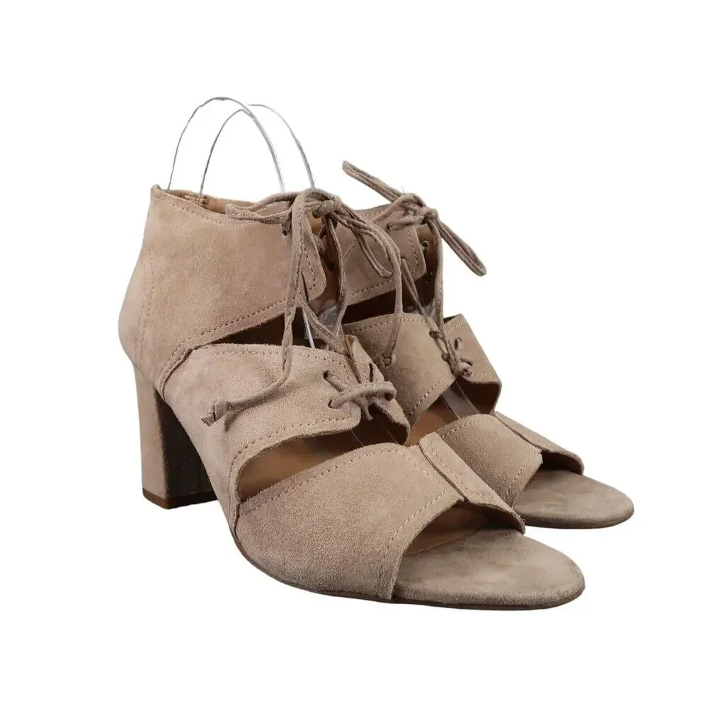 Franco Sarto Shoes Womens 8 Sandal Bootie Fashion Leather Gazella Lace Up Cutout